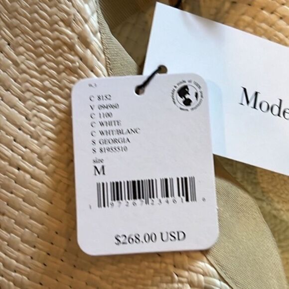 Free People Georgia Shell Embellished Straw Hat M - Picture 8 of 12